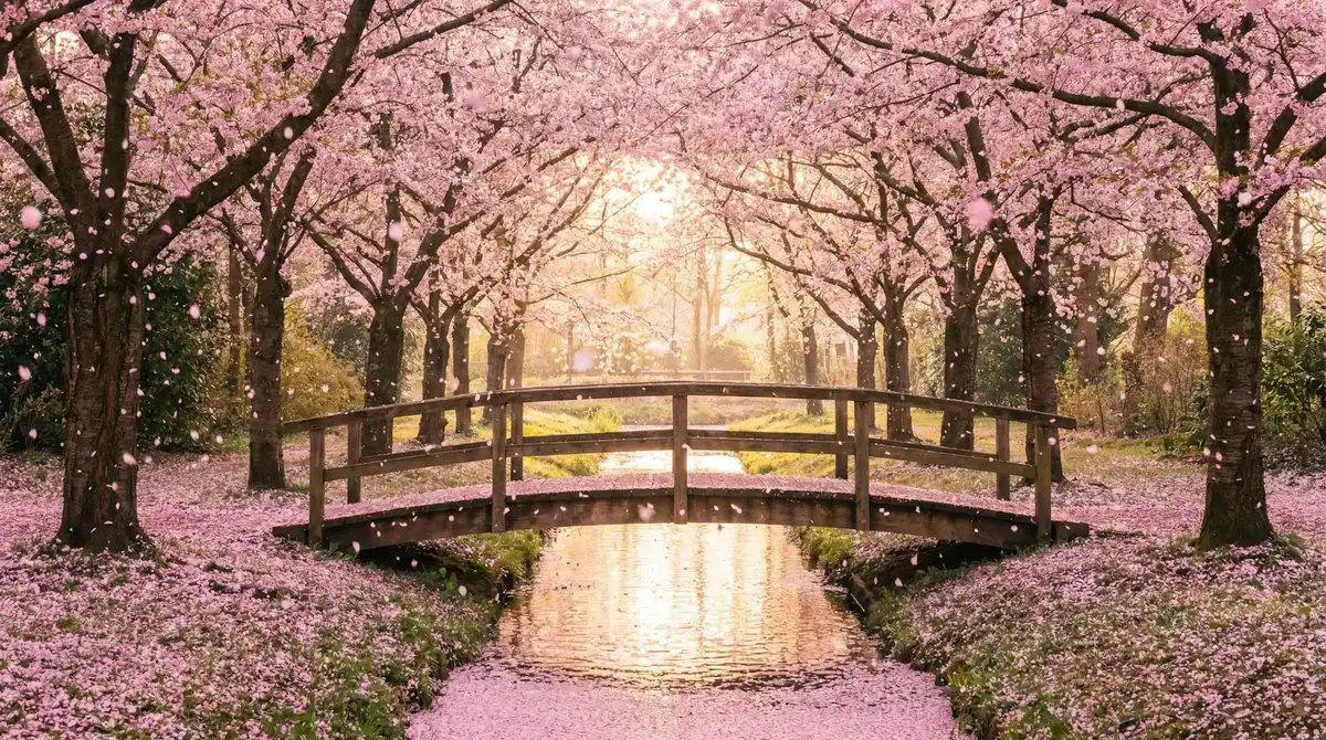 樱花桥畔 - 极乐门导航 唯美风景